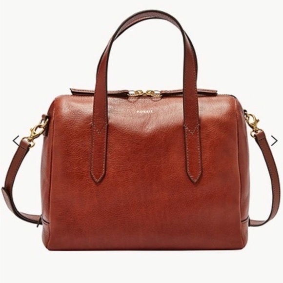 Fossil Handbags - FOSSIL SYDNEY SATCHEL BROWN NWT